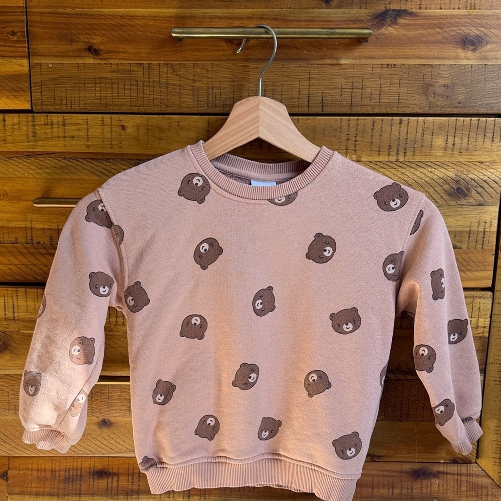 Zara Girls Cute Bear Print Sweatshirt 🐻